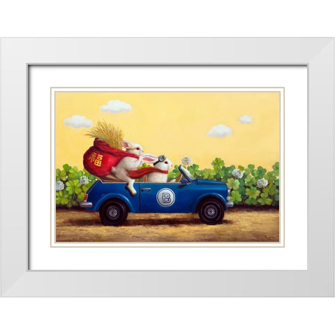 Family Drive White Modern Wood Framed Art Print with Double Matting by Heffernan, Lucia