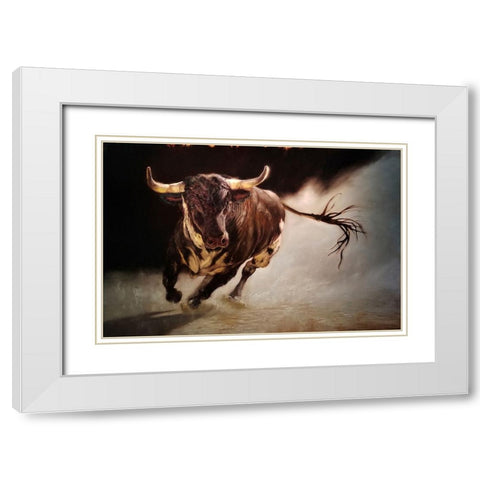 El Toro 2 White Modern Wood Framed Art Print with Double Matting by Heffernan, Lucia