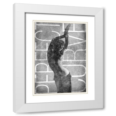 Perfect Curve White Modern Wood Framed Art Print with Double Matting by GraphINC