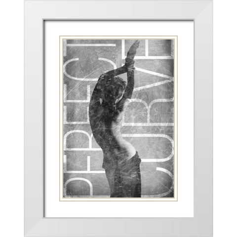 Perfect Curve White Modern Wood Framed Art Print with Double Matting by GraphINC