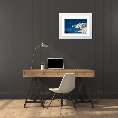 Moon White Modern Wood Framed Art Print with Double Matting by Kostka, Vladimir