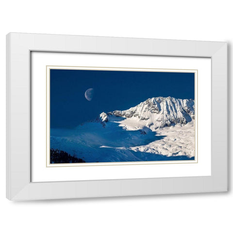 Moon White Modern Wood Framed Art Print with Double Matting by Kostka, Vladimir