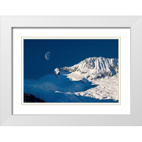 Moon White Modern Wood Framed Art Print with Double Matting by Kostka, Vladimir