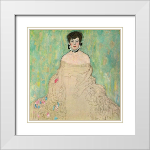Portrait of Amalie Zuckerkandl, 1917-1918 White Modern Wood Framed Art Print with Double Matting by Klimt, Gustav