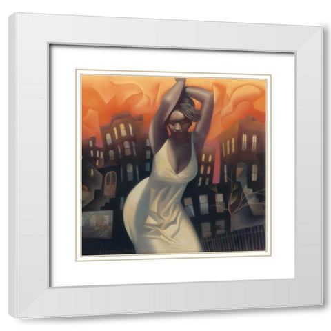 Harlem Heat White Modern Wood Framed Art Print with Double Matting by Kelley, Gary