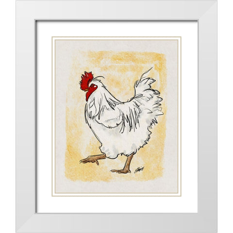 Steppin Out White Modern Wood Framed Art Print with Double Matting by Louis, Shanda