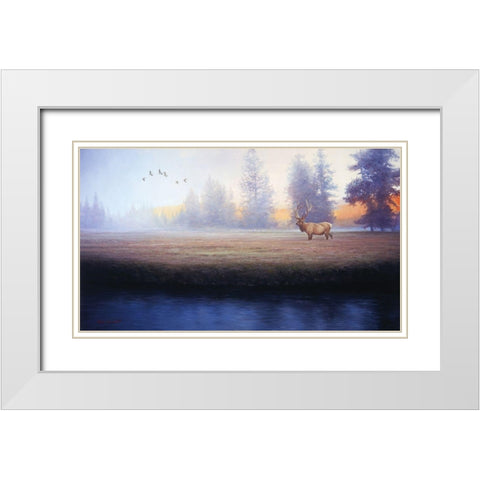 Morning Splendor White Modern Wood Framed Art Print with Double Matting by Manocchia, Adriano
