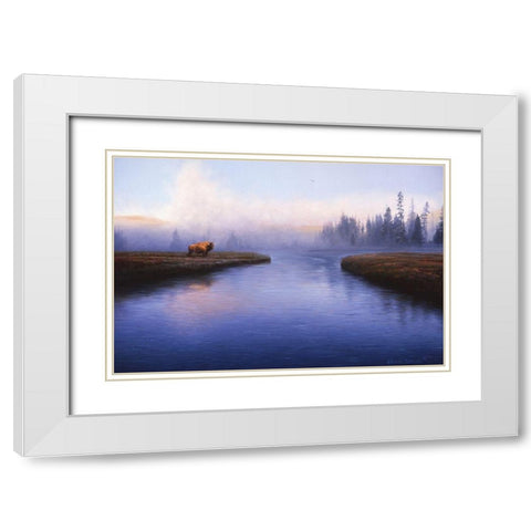 The Mist White Modern Wood Framed Art Print with Double Matting by Manocchia, Adriano