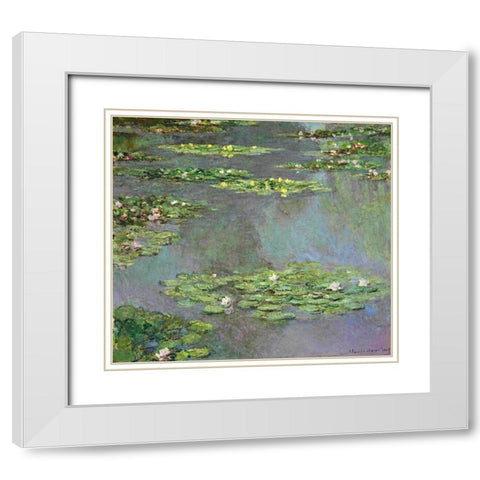 Nymphe as, 1905 White Modern Wood Framed Art Print with Double Matting by Monet, Claude