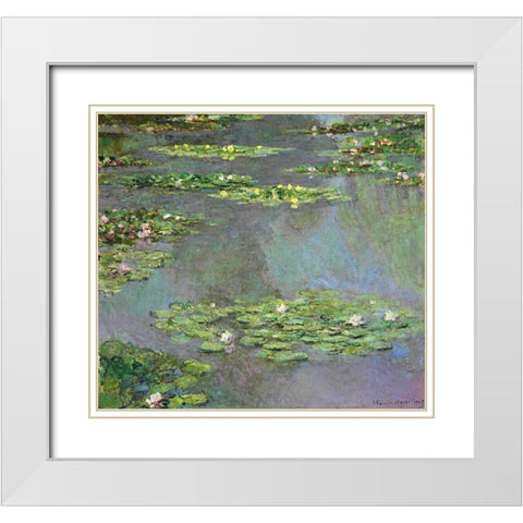 Nymphe as, 1905 White Modern Wood Framed Art Print with Double Matting by Monet, Claude