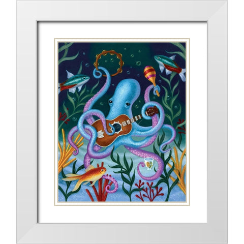 The Virtuoso In Blue White Modern Wood Framed Art Print with Double Matting by Matarazzo, Gina