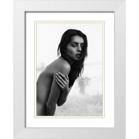 Fragile White Modern Wood Framed Art Print with Double Matting by Design Fabrikken