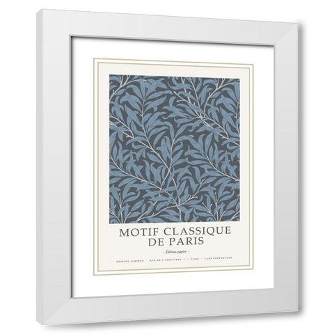 Motif Classique 4 White Modern Wood Framed Art Print with Double Matting by Design Fabrikken