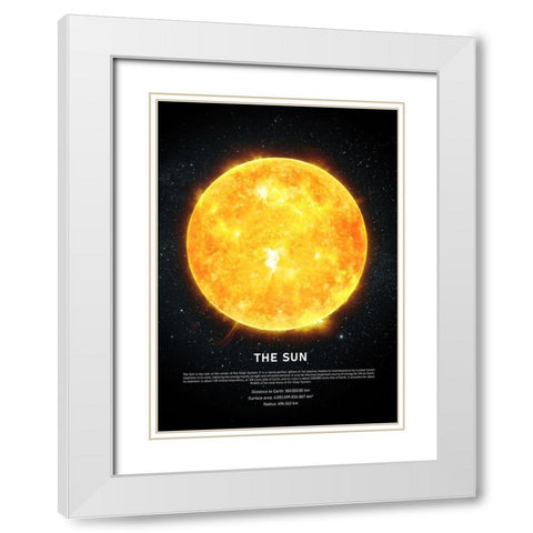 The Sun White Modern Wood Framed Art Print with Double Matting by Design Fabrikken