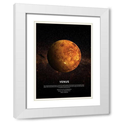 Venus White Modern Wood Framed Art Print with Double Matting by Design Fabrikken