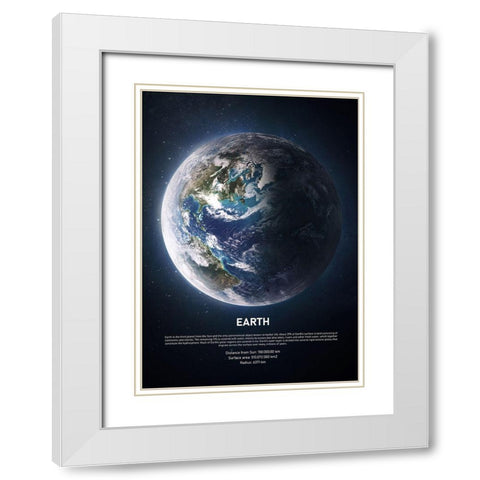 Earth White Modern Wood Framed Art Print with Double Matting by Design Fabrikken