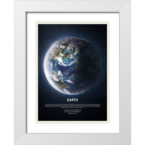 Earth White Modern Wood Framed Art Print with Double Matting by Design Fabrikken