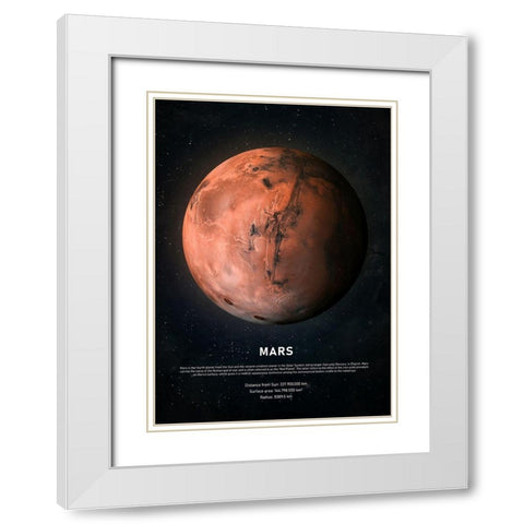 Mars White Modern Wood Framed Art Print with Double Matting by Design Fabrikken