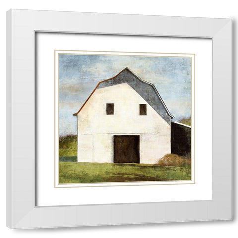 Hay Barn White Modern Wood Framed Art Print with Double Matting by Nicoll, Suzanne