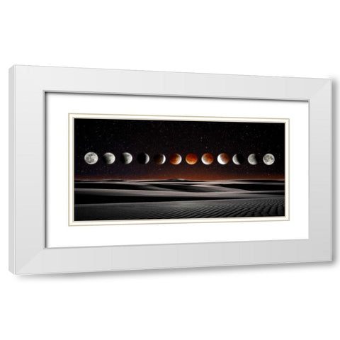 Blood Moon Eclipse White Modern Wood Framed Art Print with Double Matting by ODell, Dale