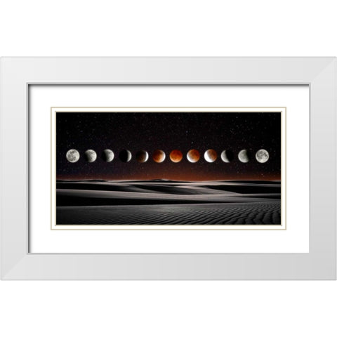 Blood Moon Eclipse White Modern Wood Framed Art Print with Double Matting by ODell, Dale