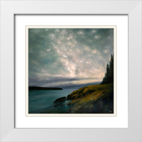 Celestial White Modern Wood Framed Art Print with Double Matting by Parent, Joanne