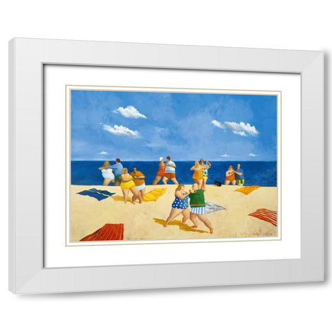 Tango Beach White Modern Wood Framed Art Print with Double Matting by Paraskevas, Michael