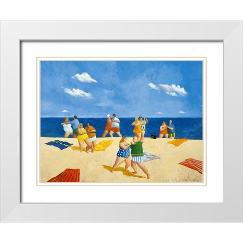 Tango Beach White Modern Wood Framed Art Print with Double Matting by Paraskevas, Michael