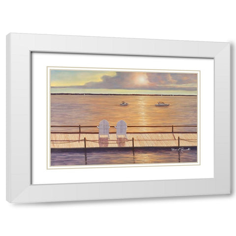 By the Bay White Modern Wood Framed Art Print with Double Matting by Romanello, Diane