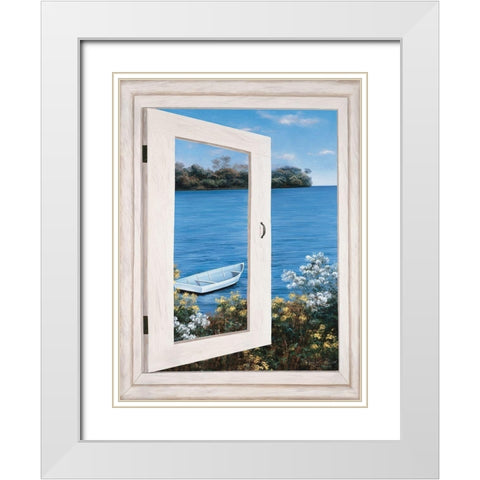 Bay Window Vista I White Modern Wood Framed Art Print with Double Matting by Romanello, Diane
