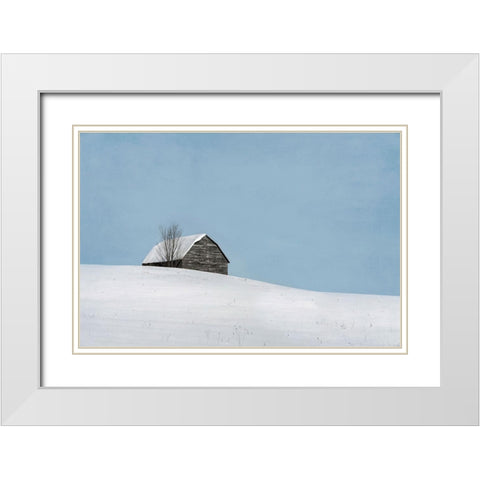 Minimalist Barn White Modern Wood Framed Art Print with Double Matting by Ryan, Brooke T.
