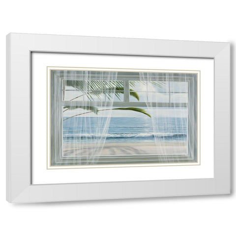 View of the Tropics White Modern Wood Framed Art Print with Double Matting by Romanello, Diane