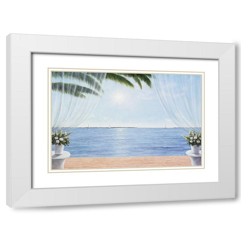 My Blue Heaven White Modern Wood Framed Art Print with Double Matting by Romanello, Diane