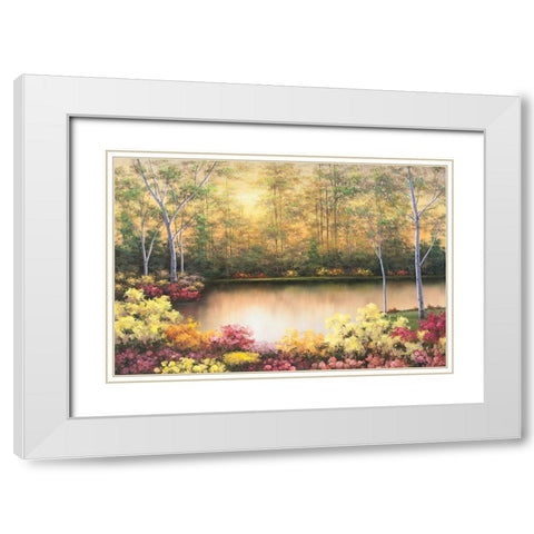 Bursting in Autumn White Modern Wood Framed Art Print with Double Matting by Romanello, Diane