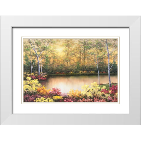 Bursting in Autumn White Modern Wood Framed Art Print with Double Matting by Romanello, Diane