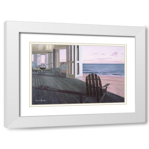 Beach House White Modern Wood Framed Art Print with Double Matting by Romanello, Diane