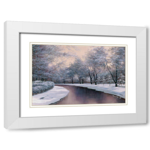 Winter Sunlight White Modern Wood Framed Art Print with Double Matting by Romanello, Diane