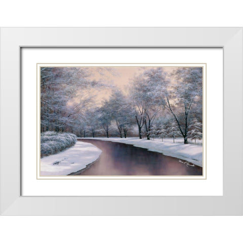 Winter Sunlight White Modern Wood Framed Art Print with Double Matting by Romanello, Diane