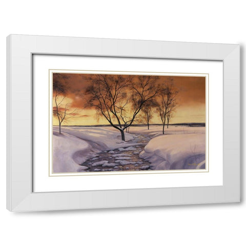 Amber Ice White Modern Wood Framed Art Print with Double Matting by Romanello, Diane