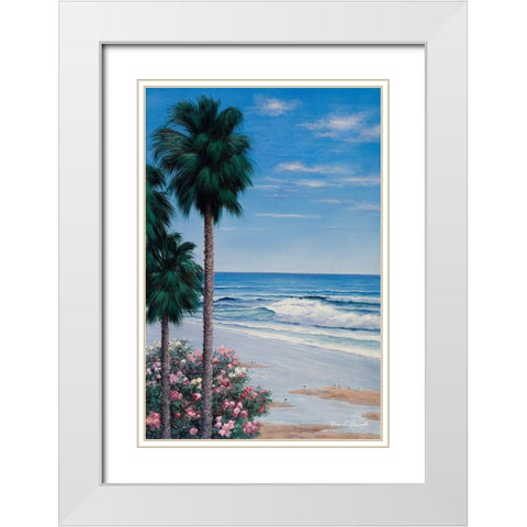 Calm Tropics White Modern Wood Framed Art Print with Double Matting by Romanello, Diane