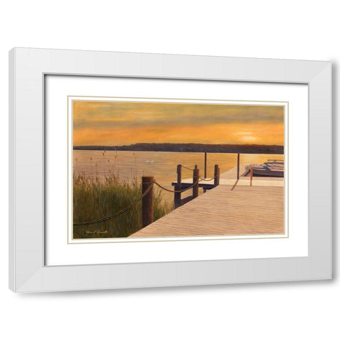 Waterways White Modern Wood Framed Art Print with Double Matting by Romanello, Diane