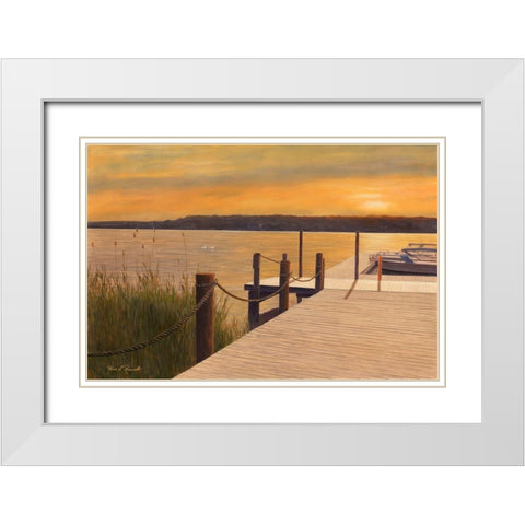 Waterways White Modern Wood Framed Art Print with Double Matting by Romanello, Diane