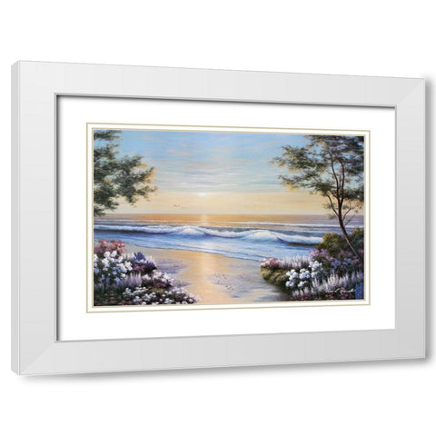 Ocean Breeze White Modern Wood Framed Art Print with Double Matting by Romanello, Diane