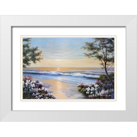 Ocean Breeze White Modern Wood Framed Art Print with Double Matting by Romanello, Diane