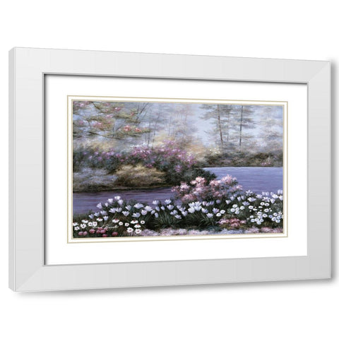 Still Waters White Modern Wood Framed Art Print with Double Matting by Romanello, Diane