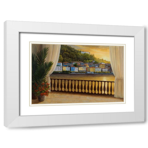 Italian View White Modern Wood Framed Art Print with Double Matting by Romanello, Diane