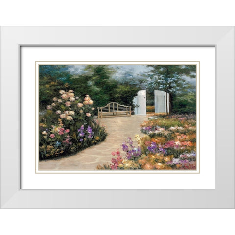 Garden Enclave White Modern Wood Framed Art Print with Double Matting by Romanello, Diane