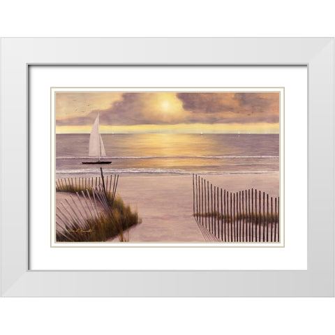 When the Sun Goes Down White Modern Wood Framed Art Print with Double Matting by Romanello, Diane