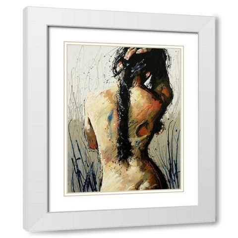 Mother Ganges White Modern Wood Framed Art Print with Double Matting by Staples, Colin John