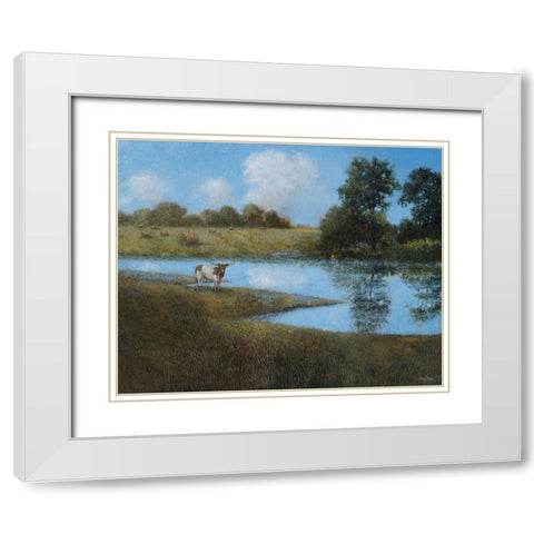 Follow Your Horizon White Modern Wood Framed Art Print with Double Matting by Stotts, Thomas